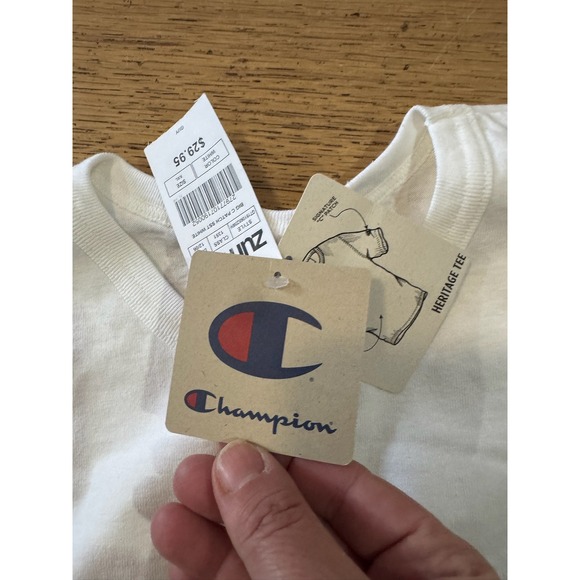 Champion Heritage Tee Big C Patch Logo White Mens Size 2X Large New With Tags - Picture 3 of 6